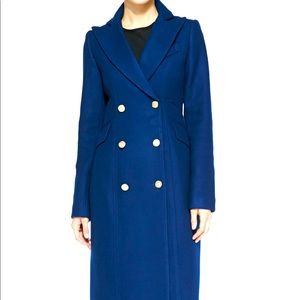 Smythe Reefer Coat in navy. Size 8